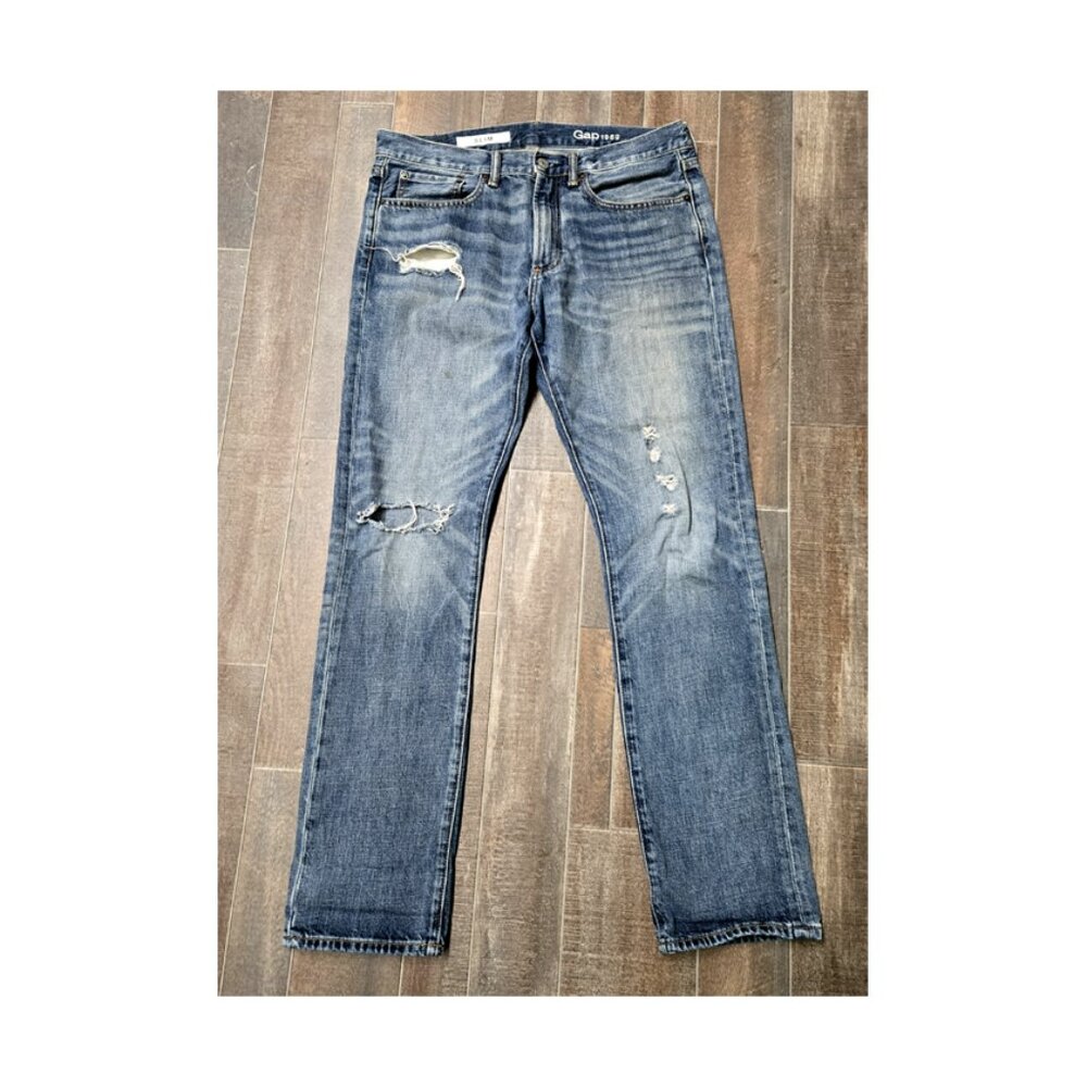 ❤️GAP 1969 slim fit jeans 32x32 size. Blue denim mens jeans. - Picture 3 of 9